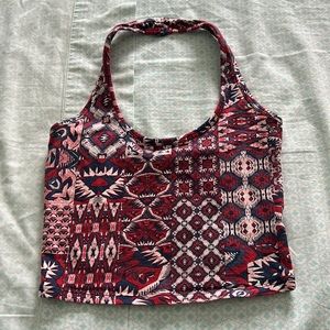 Aeropostale NWOT Multicolored Halter Cropped Tank Top
